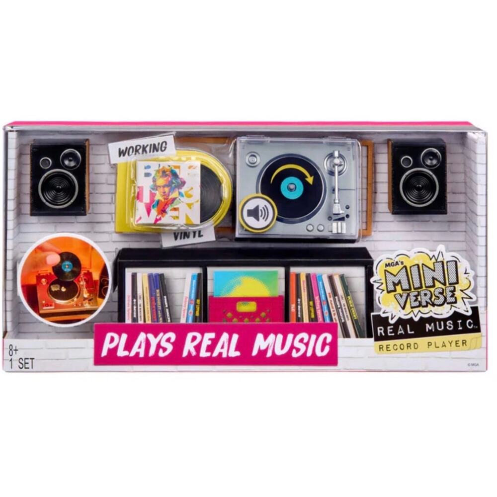 MGA's Miniverse Real Music Record Player Mini Collectibles Mini Playable Record